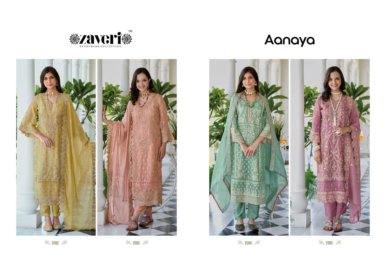 Anaya By Eba Lifestyle 1592 To 1595 Series Ready To Wear Heavy soft organza Dresses At Wholesale Price